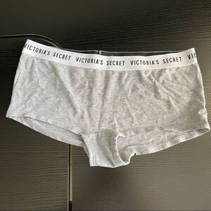 Victoria’s Secret Gray Logo Waist Boyshorts, XL